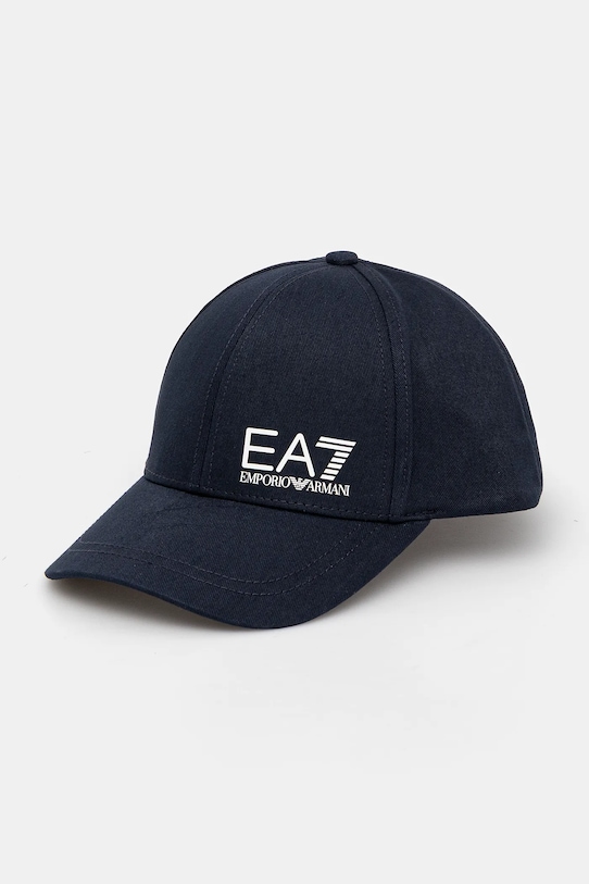 

Хлопковая кепка с козырьком Ea7 Emporio Armani, темно-синий