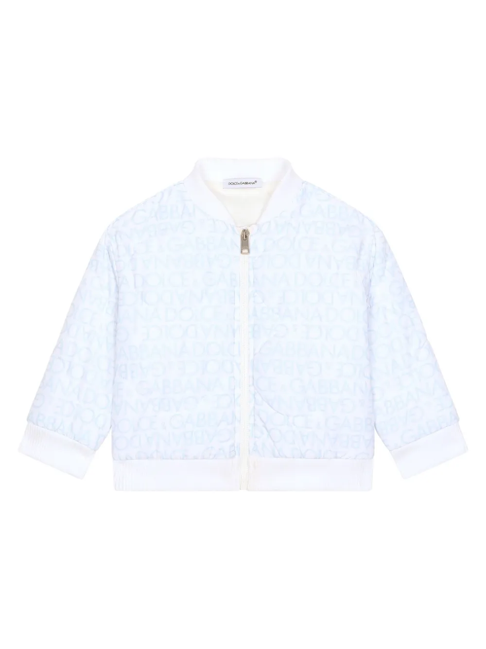 

Бомбер на молнии с логотипом Dolce & Gabbana Kids, синий