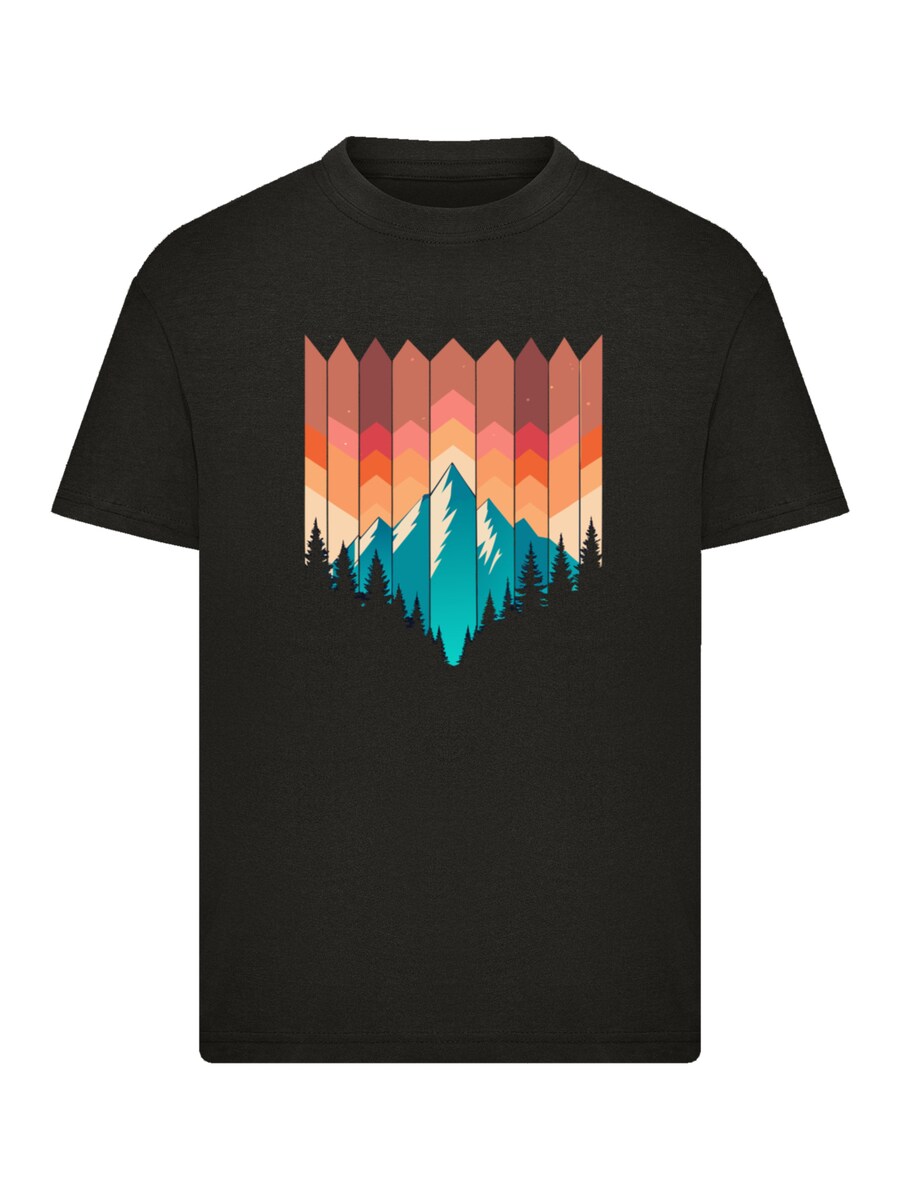 

Рубашка F4NT4STIC Berg Sonnenuntergang Geometrisch, черный