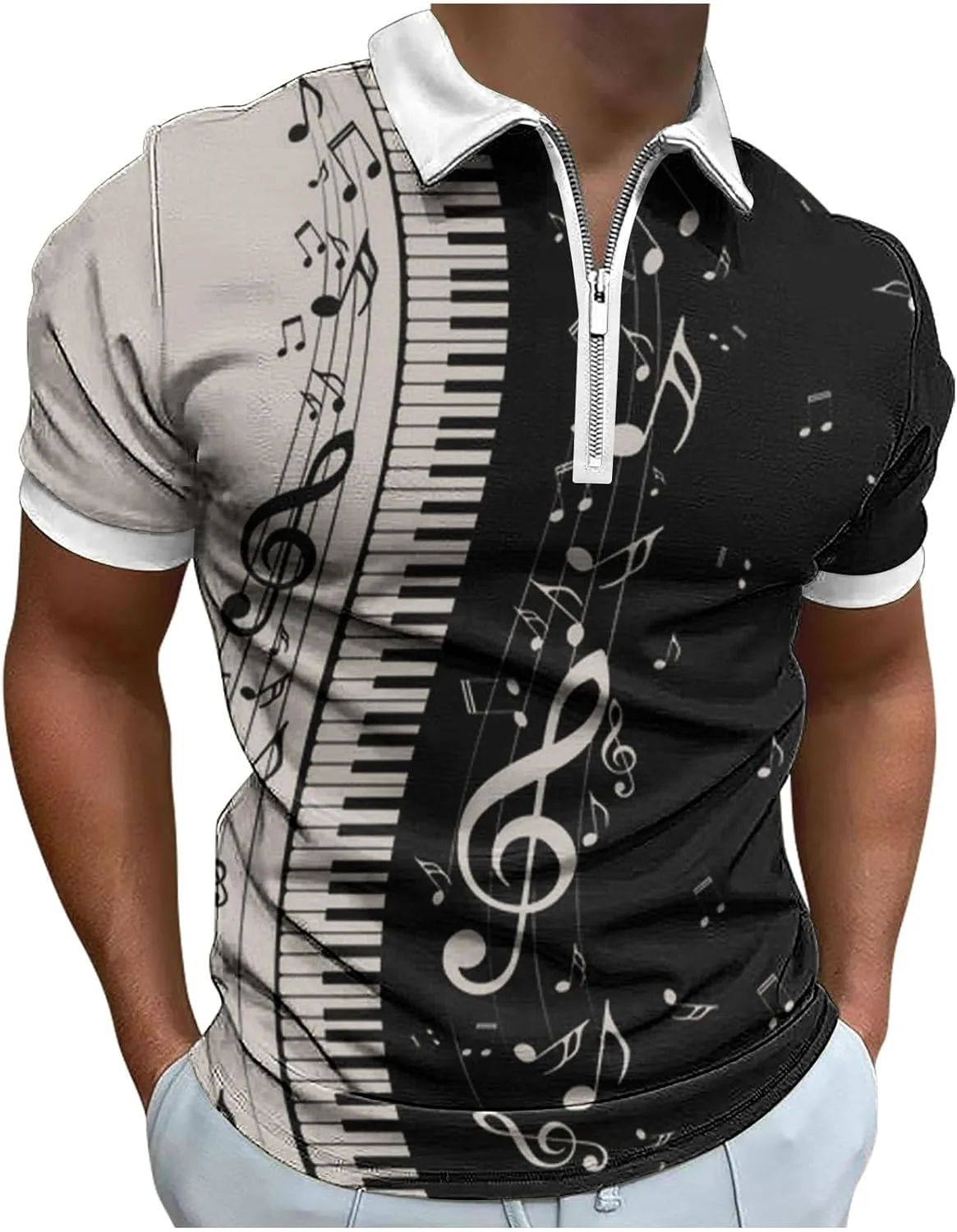 

Мужская футболка Zeiyignr с коротким рукавом и принтом Piano Music