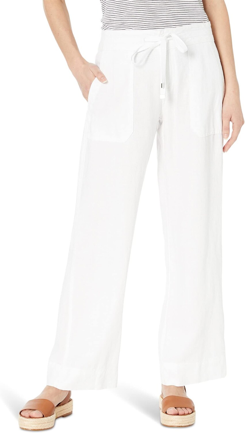 

Брюки Lauren Ralph Lauren Petite Linen Wide-Leg Pants, белый