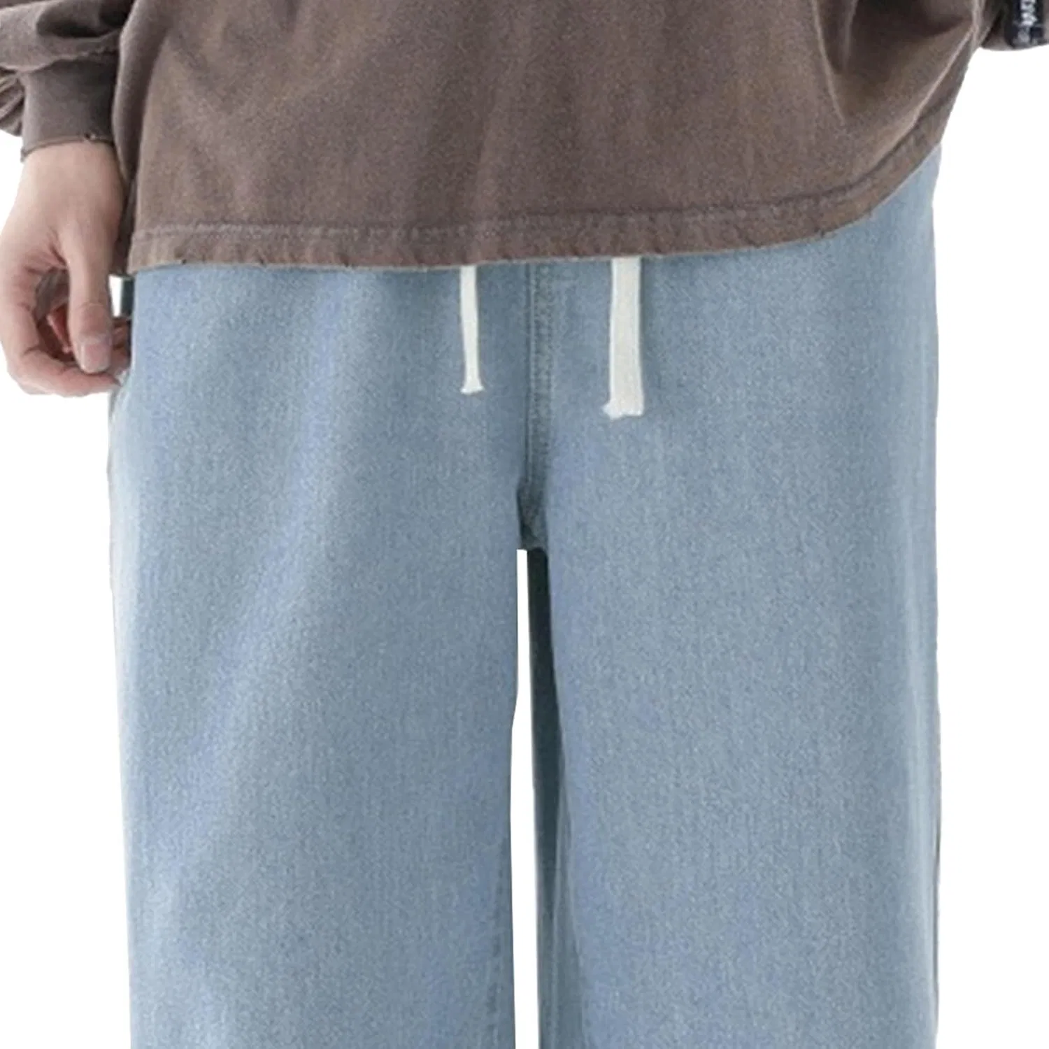 Джинсы свободные Men's Streetwear Biker Baggy Jeans, белый, синий generic — фото 3