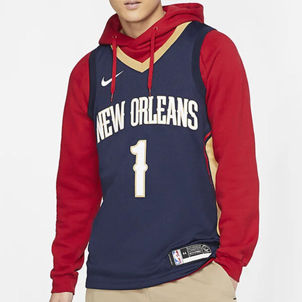 Футболка nba zion williamson баскетбольная спортивная майка sw fan edition new orleans pelicans 1 Nike, синий — фото 4