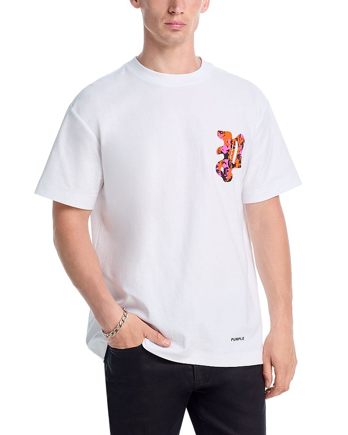 

Футболка с коротким рукавом фактурной вязки Purple Brand, белый