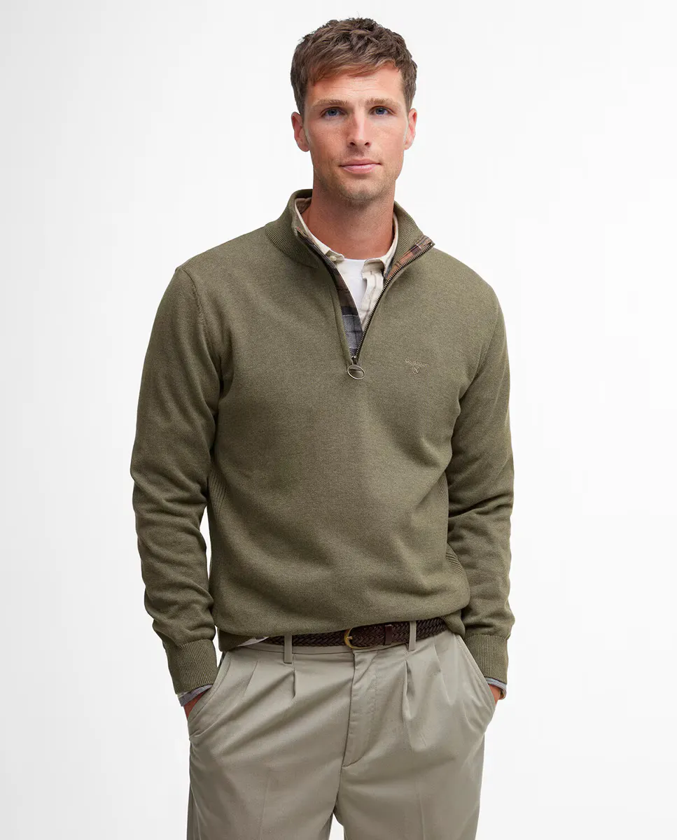 

Джерси с длинными рукавами и застежкой-молнией на половину длины Barbour, серый