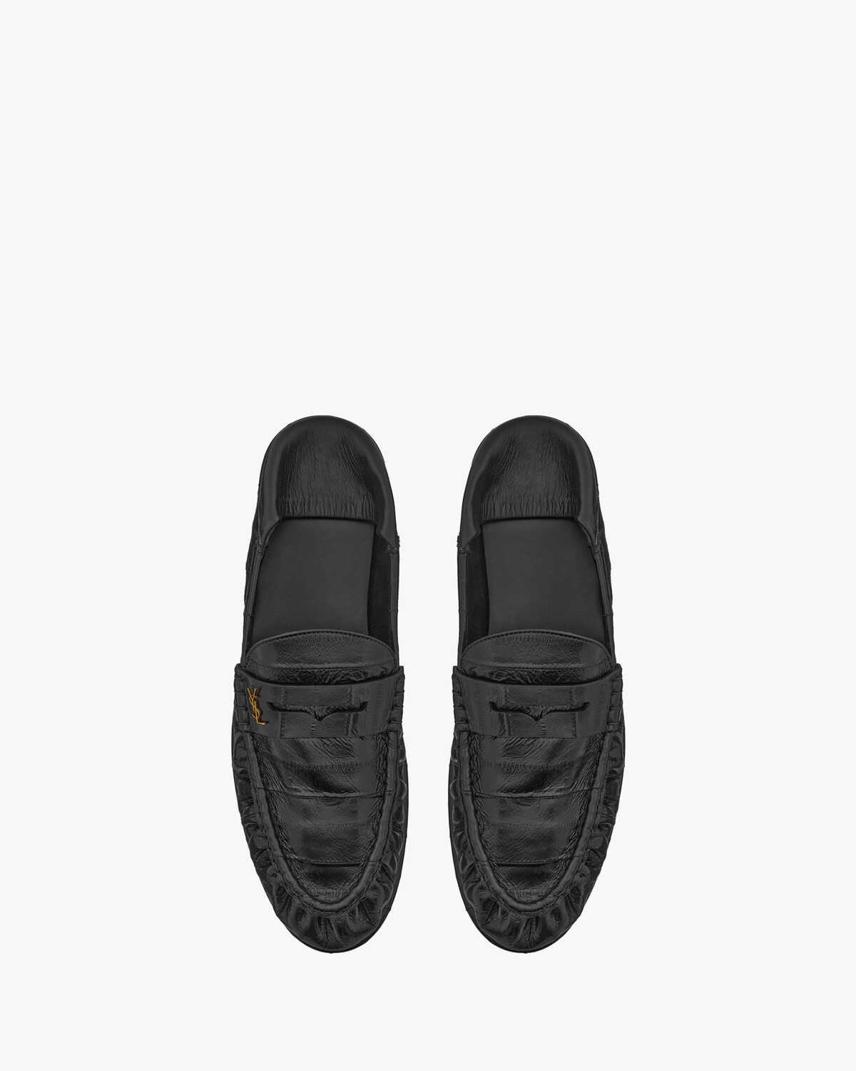 Складной лофер из угря Saint Laurent, черный