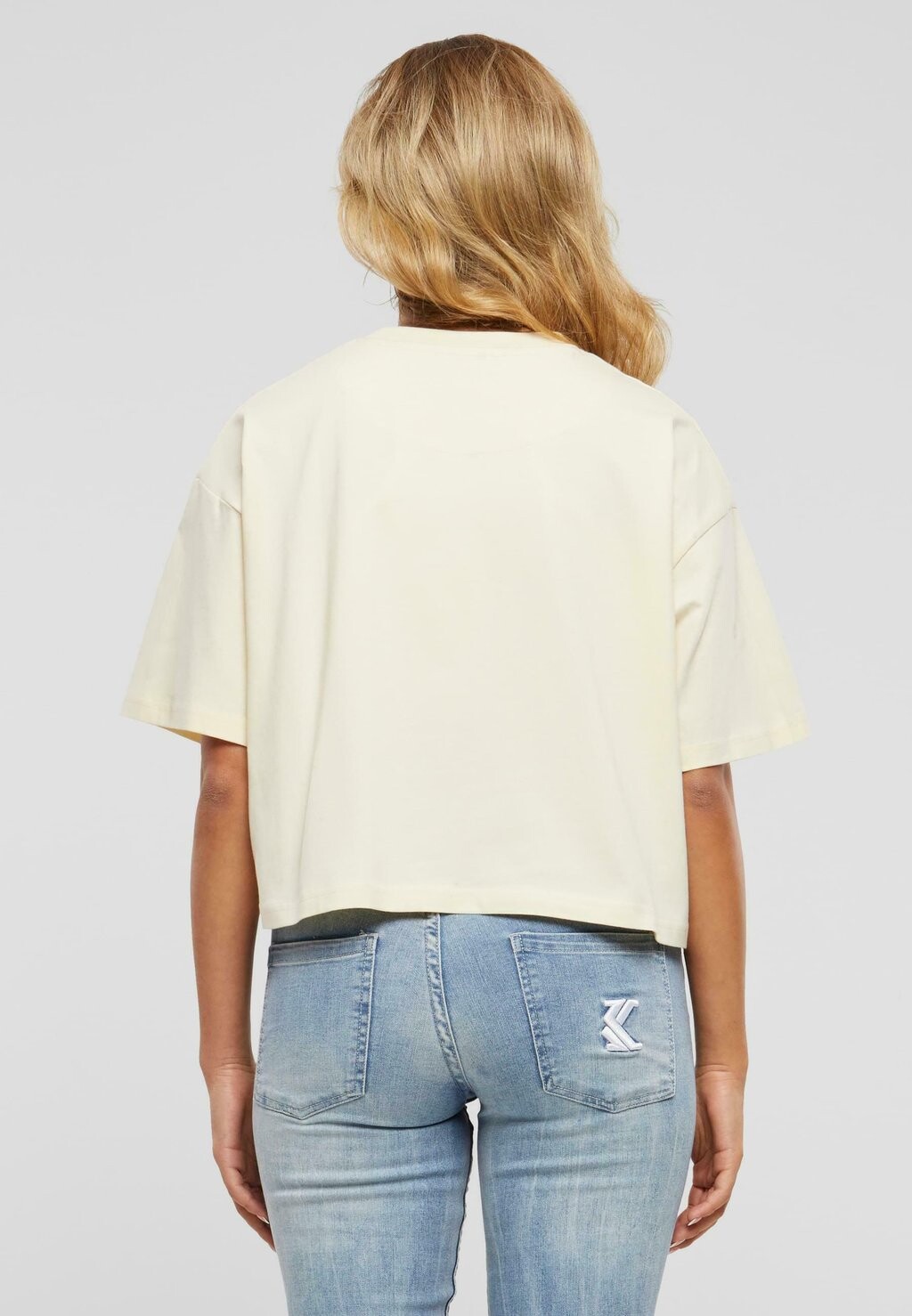 

Футболка с набивным рисунком Originator Crop Tee Karl Kani, кремовый