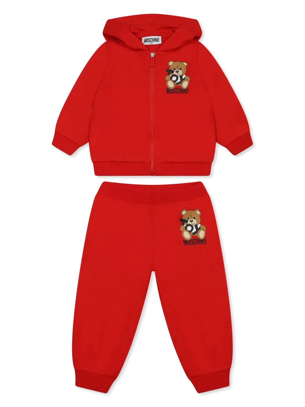 

Спортивный костюм с принтом Teddy Bear Moschino Kids, красный