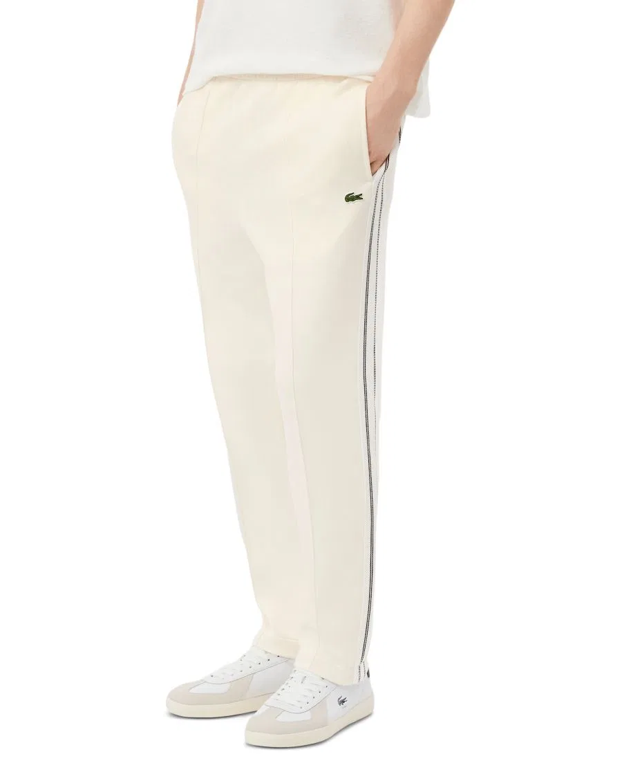 Мужские спортивные брюки прямого кроя с карманами на молнии Lacoste, Cream