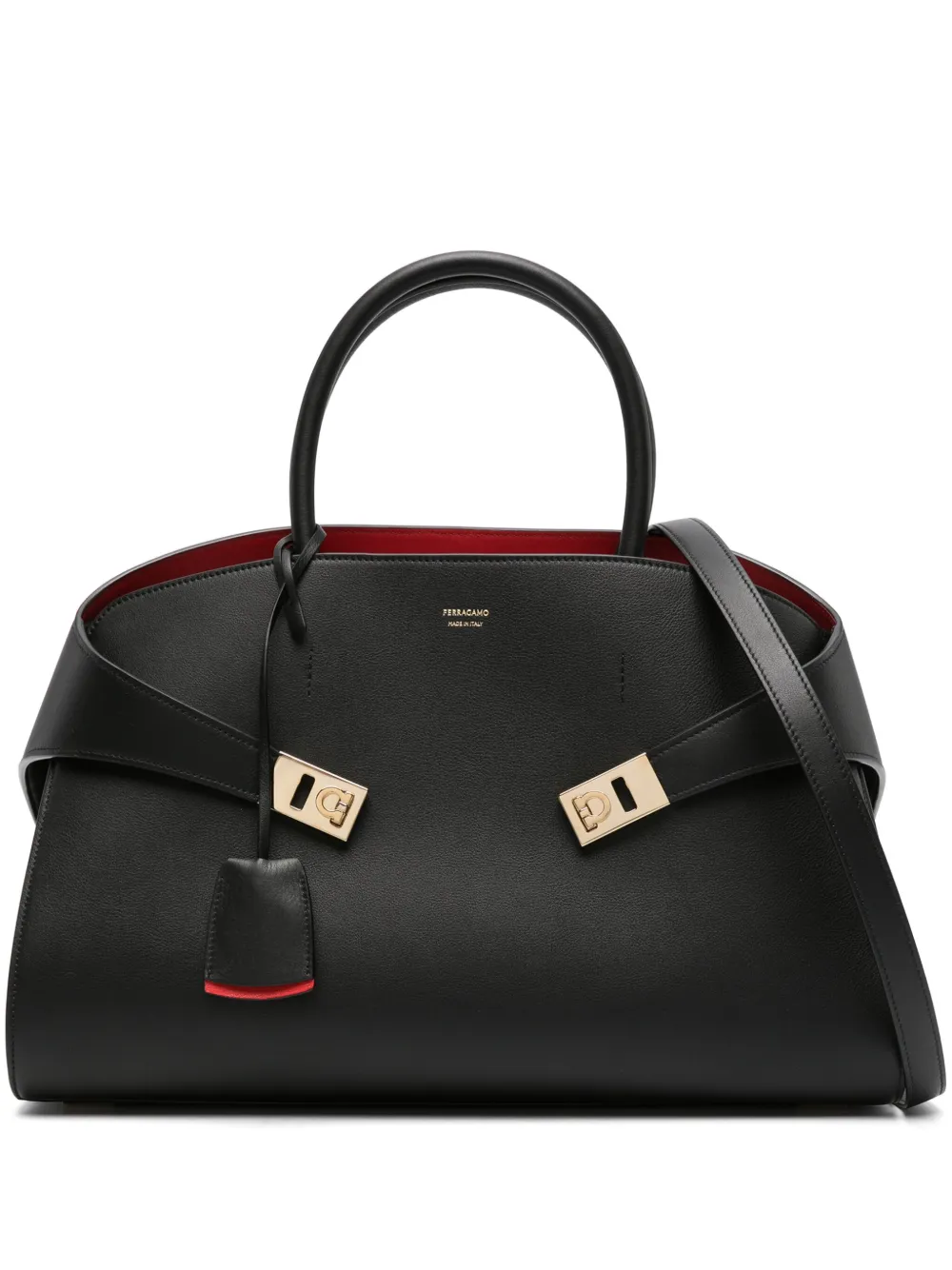 

Сумка-тоут Hug среднего размера Ferragamo, черный