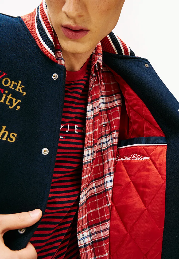 Куртка, с нашивками, Tommy Jeans Tommy Hilfiger, темно-синий — фото 3