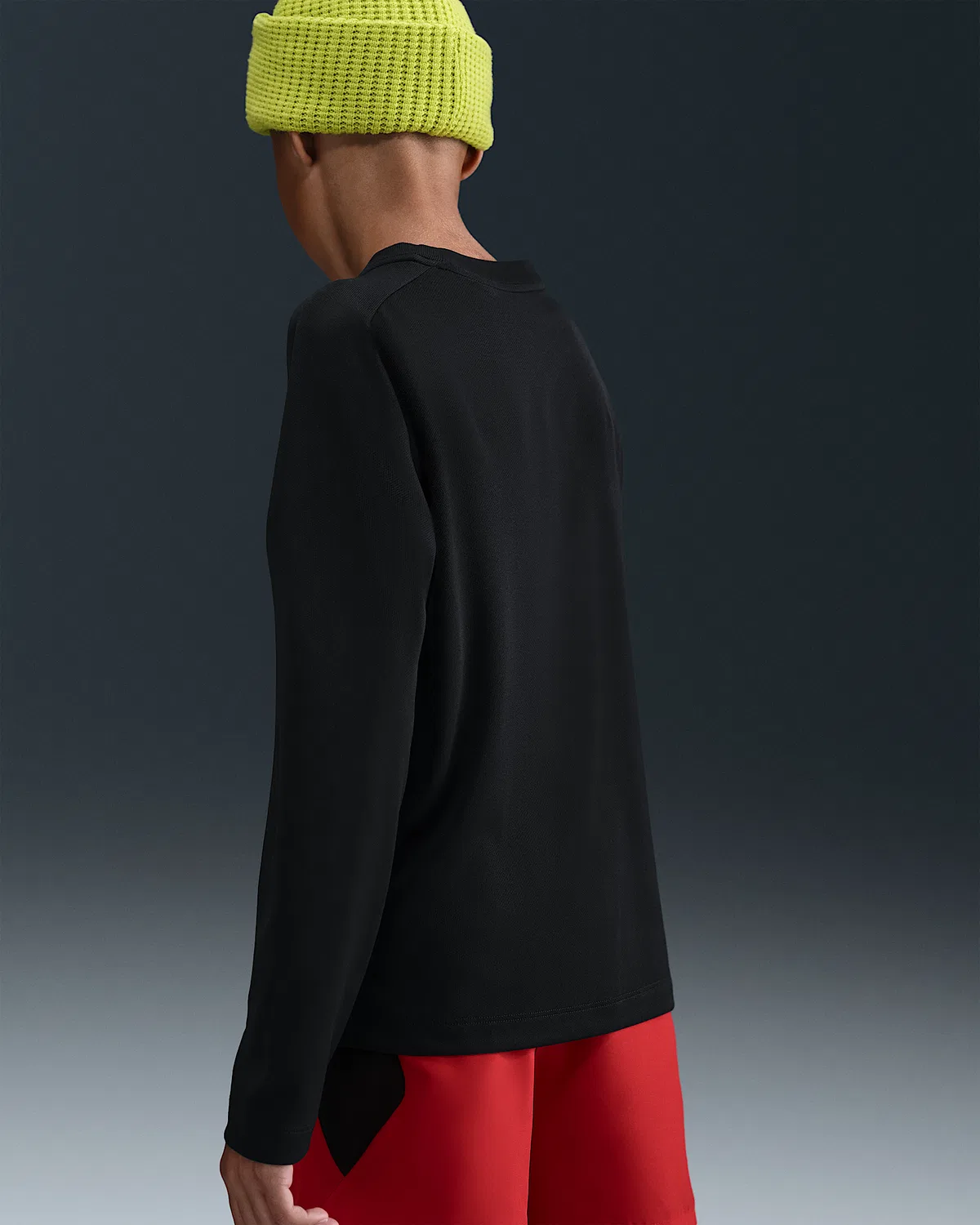 Большой детский (мальчиковый) длинный рукав Dri-FIT Nike Multi, Black/White — фото 2