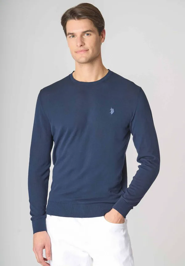 Креповый свитер с круглым вырезом U.S. Polo Assn., Blu