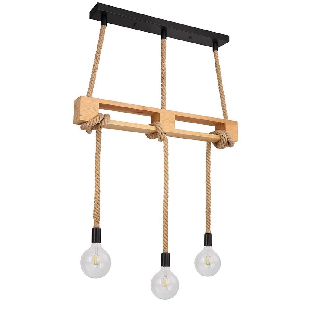 

Подвесной светильник, натуральные балки, пеньковая веревка, L 83 см Globo Lighting, коричневый