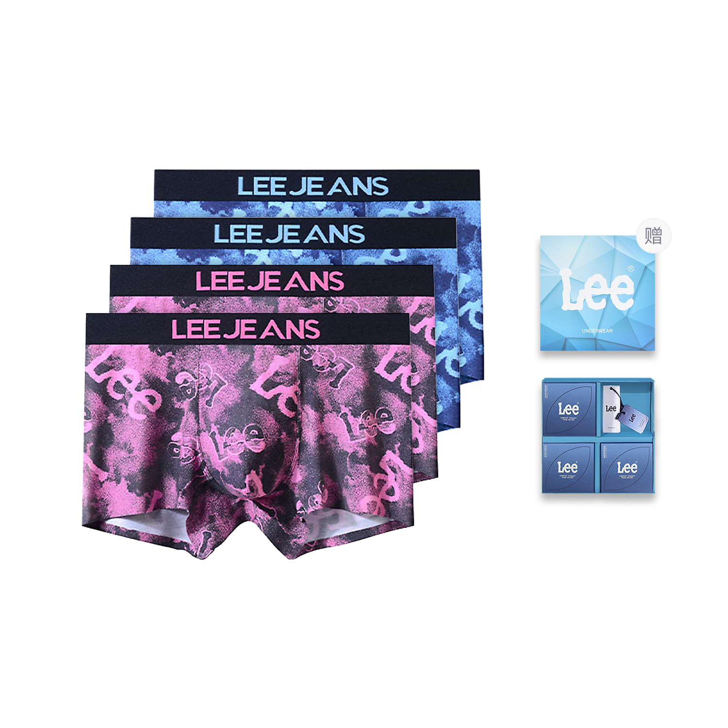 

Edge Color 3.0 трусы подарочные наборы мужские 4 шт Lee, розовый