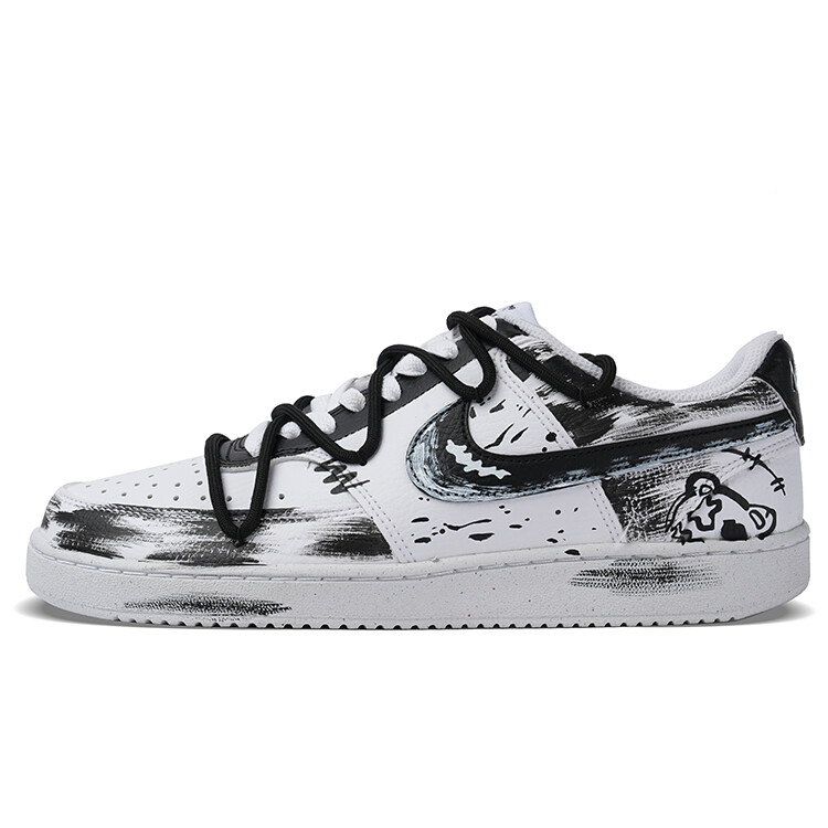 

Кроссовки Nike Court Vision 1 Skateboard Shoes Men Low-Top Black White, черный/белый