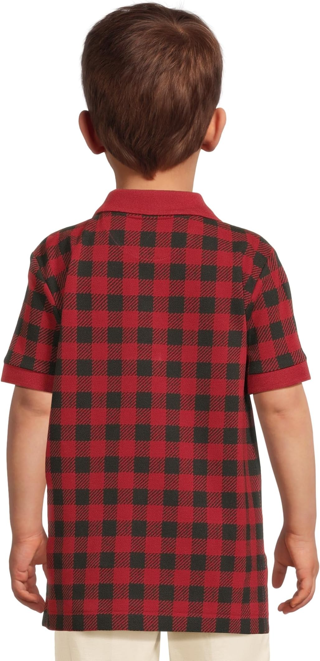 Рубашка-поло из хлопковой сетки в клетку Buffalo Check Polo Ralph Lauren Kids, Red — фото 2
