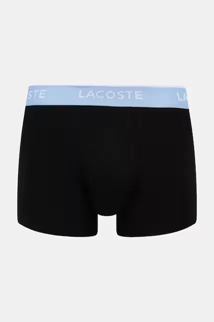 Боксеры хлопковые с эластаном 3 шт Lacoste, черный — фото 2