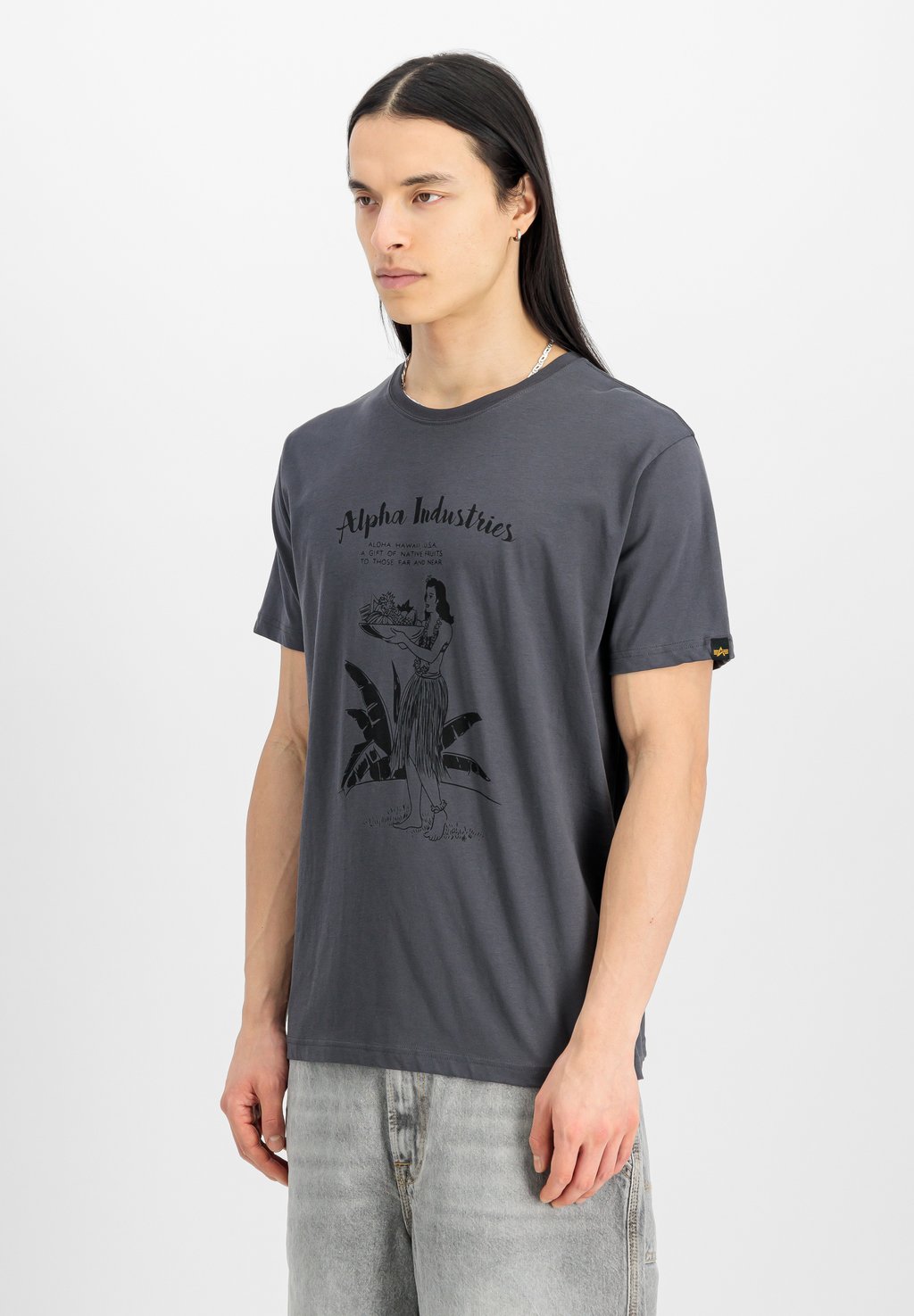 

Футболка с принтом HAWAII Alpha Industries, пятнистый серый