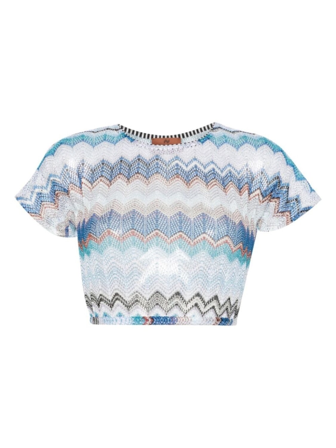 

Missoni укороченная футболка с узором зигзаг, синий