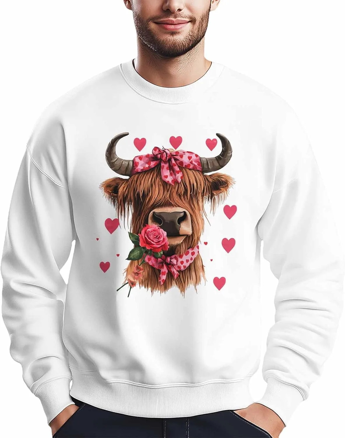 

Мужской свитшот с принтом Love Cow Winvebermior