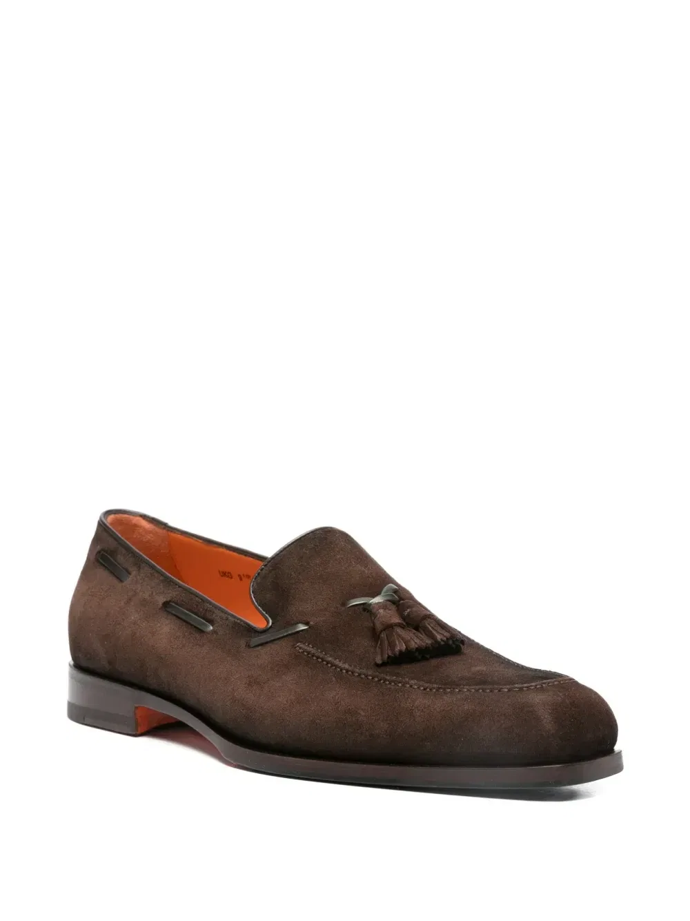 Кожаные лоферы с кисточками Santoni, коричневый — фото 2