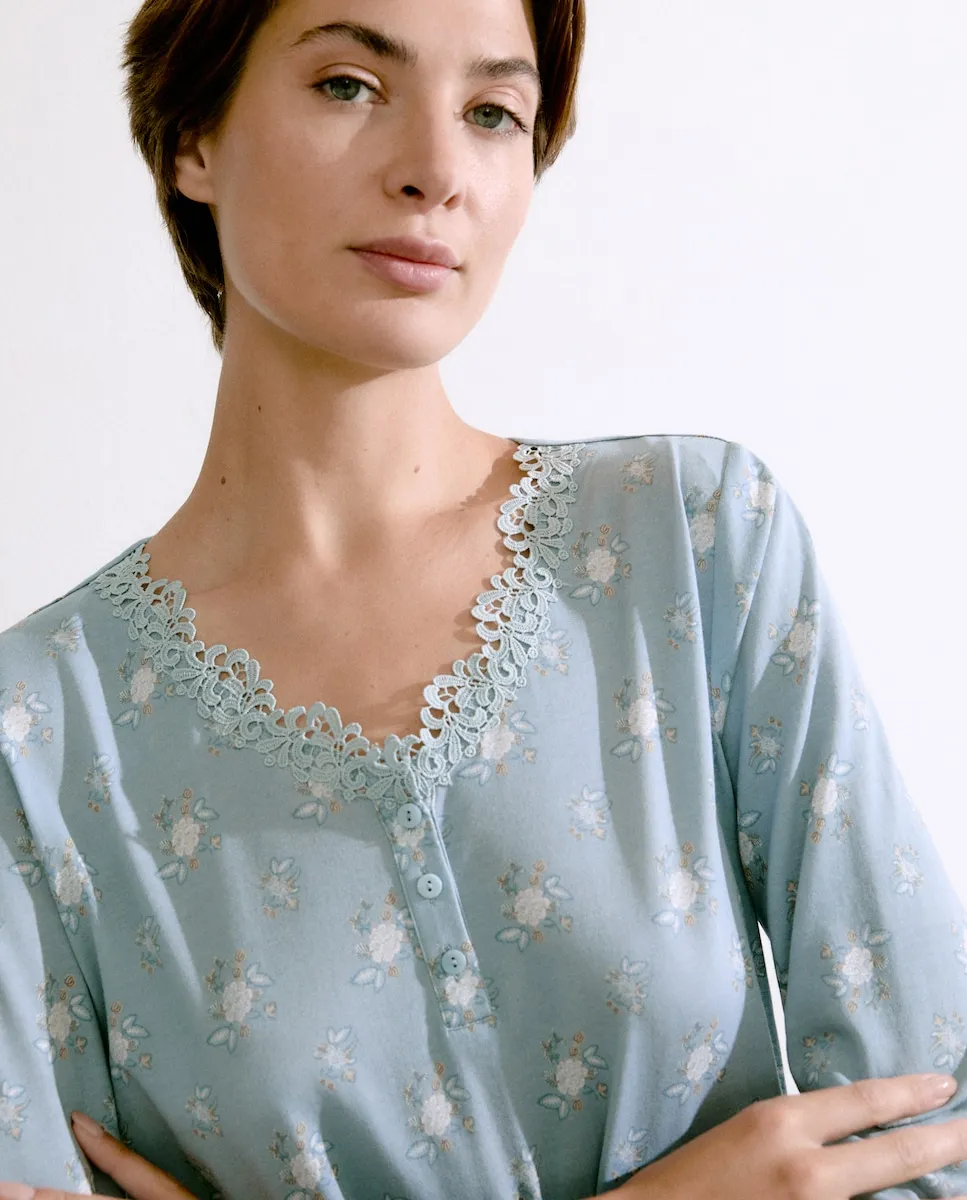 

Цветочный халат Énfasis, синий