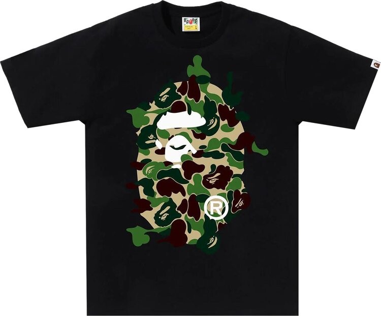 

Футболка BAPE ABC Camo Ape Head 'Black/Green', черный