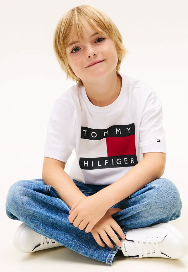 Футболка с принтом флага наследия футболка с принтом Tommy Hilfiger, White — фото 4