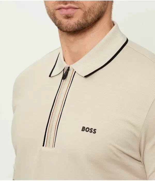 Поло Philix GOC slim fit Boss Green, бежевый — фото 4