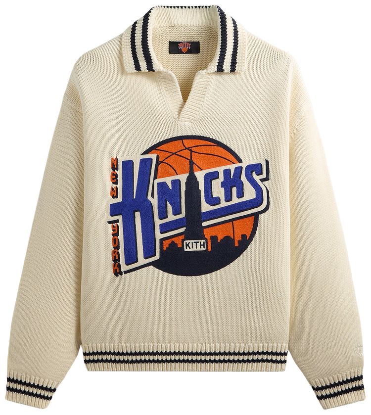 

Свитер для регби Kith For The New York Knicks Nelson, кремовый