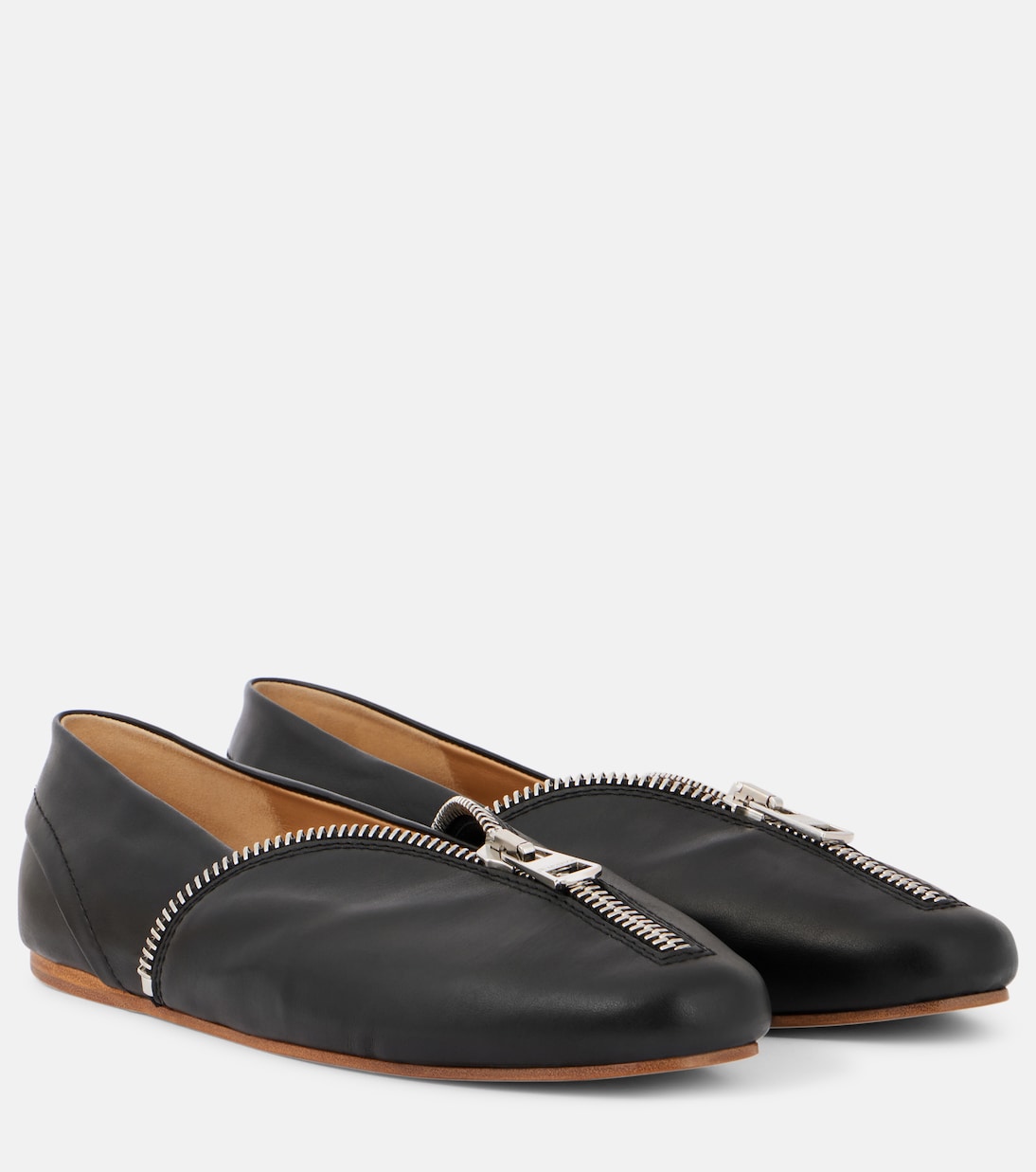 Байкерские кожаные балетки JW Anderson, черный