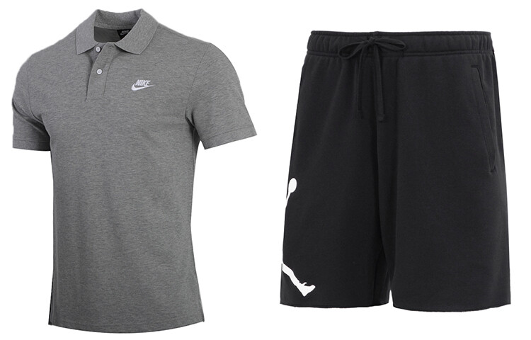 

Повседневная спортивная мужская серая верхняя часть + черные брюки Nike, серый