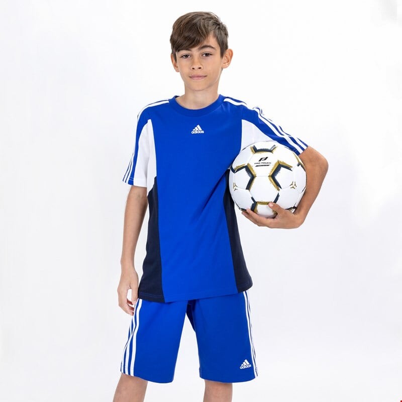 

Детская футболка колорблок с 3 полосками Adidas, белый