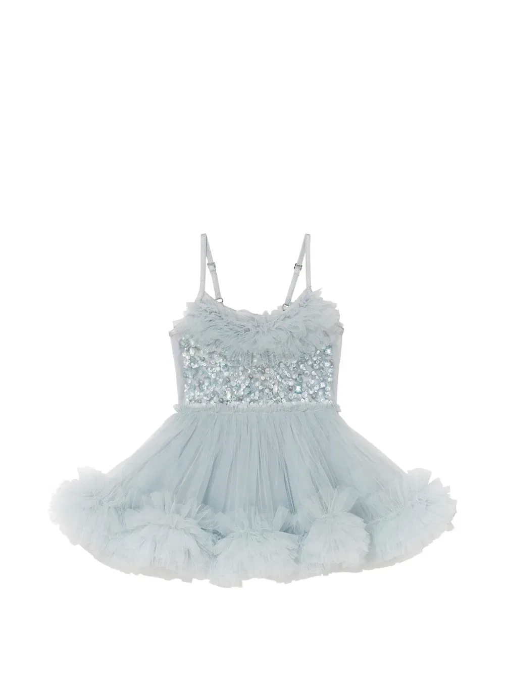 Платье Bebe Coastal Glow с оборками, украшенное пайетками Tutu Du Monde, синий