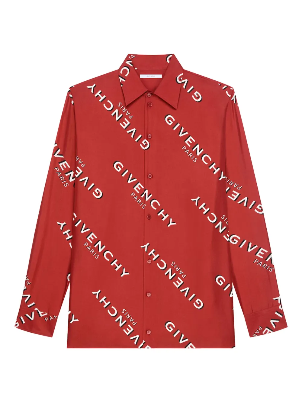 

Шелковая рубашка с логотипом Givenchy, красный