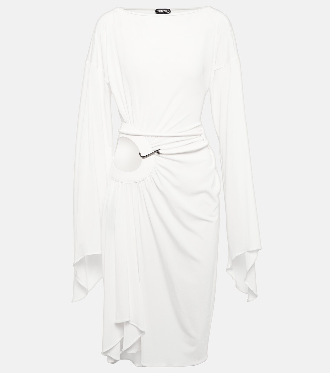 

Мини-платье из джерси с вырезами и поясом TOM FORD, нейтральный