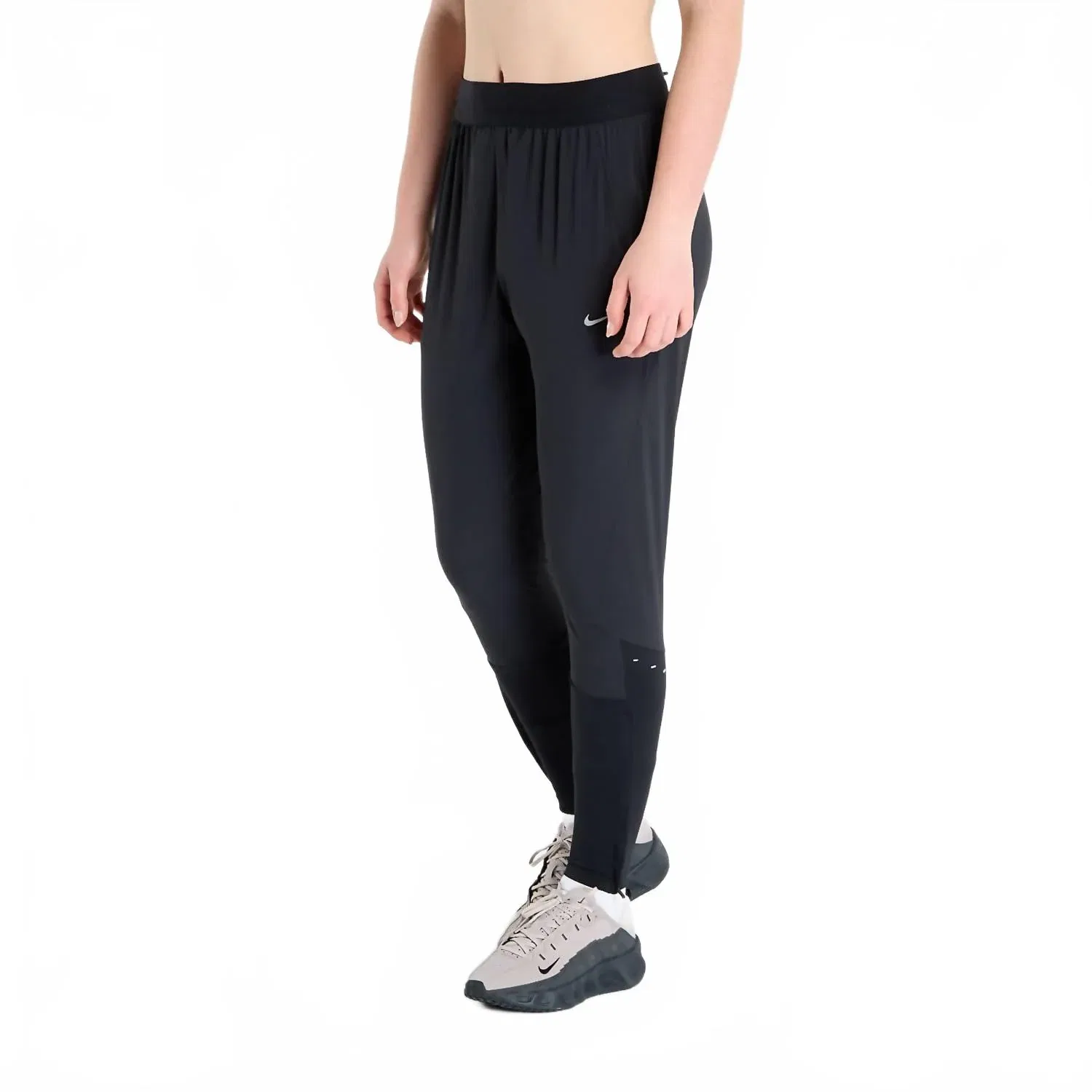 Беговые брюки Dri-Fit со средней посадкой, цвет черный/черный/светоотражающий серебристый Nike, Black/Black/Reflective Silver