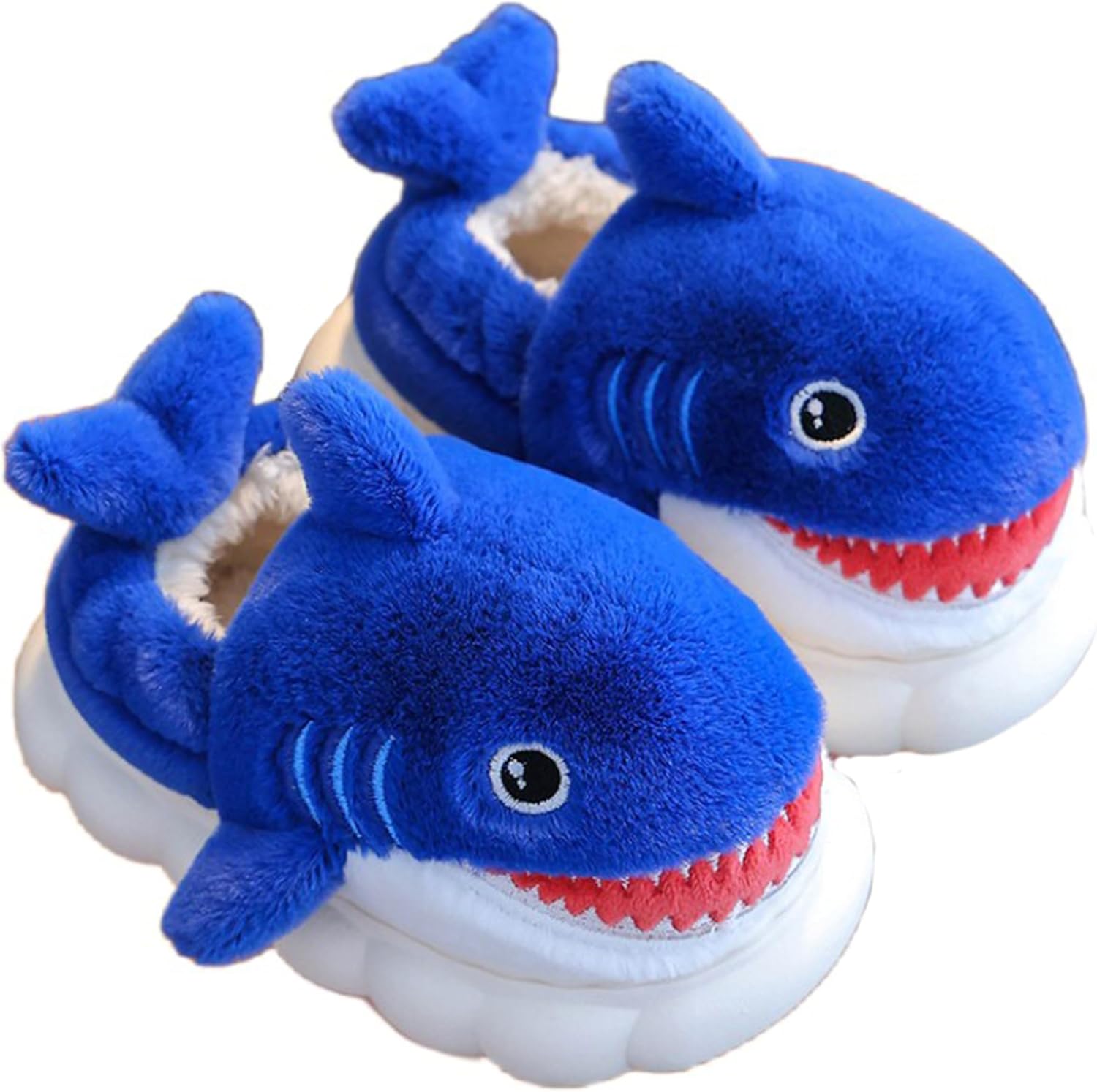 

Тапочки YILANLAN в виде акулы, тапочки-животные для женщин и мужчин, уютные плюшевые домашние тапочки, теплые зимние тапочки, хлопковые тапочки, синий