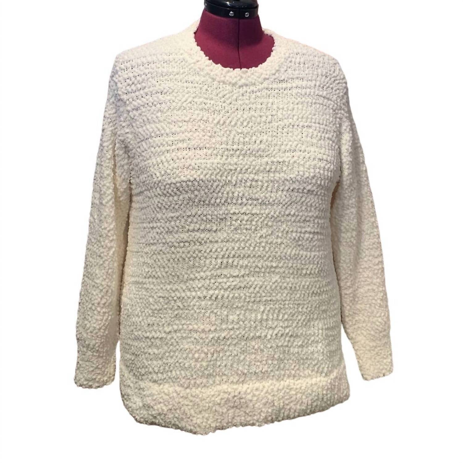 

Женский свитер Popcorn Boucle с длинными рукавами и круглым вырезом, белый цвет Style & Co.