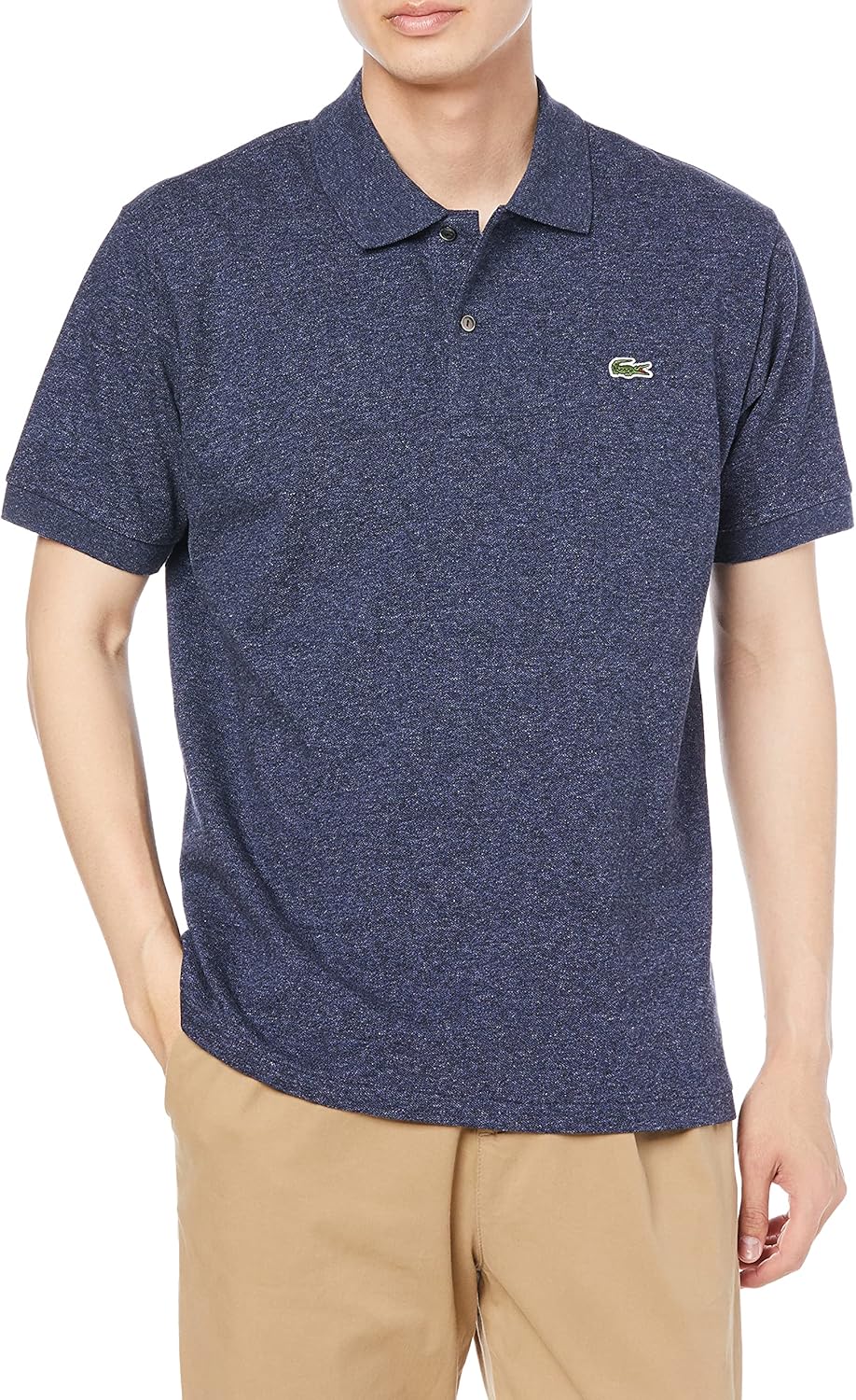 

Мужская рубашка-поло Lacoste, L1264, классическая рубашка-поло с коротким рукавом (меланжевая пряжа) , синий