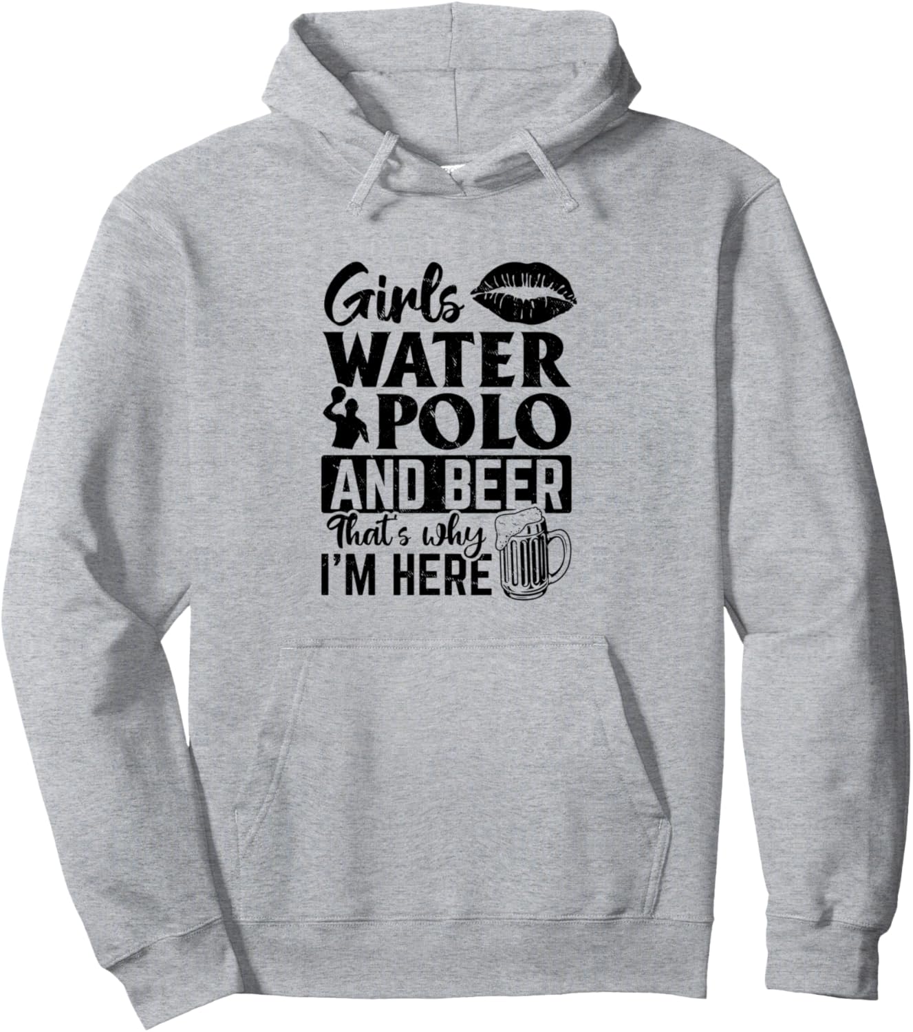 

Девушки, водное поло и пиво - вот почему мы здесь. - Толстовка WaterPolo Funny Water Polo, серый