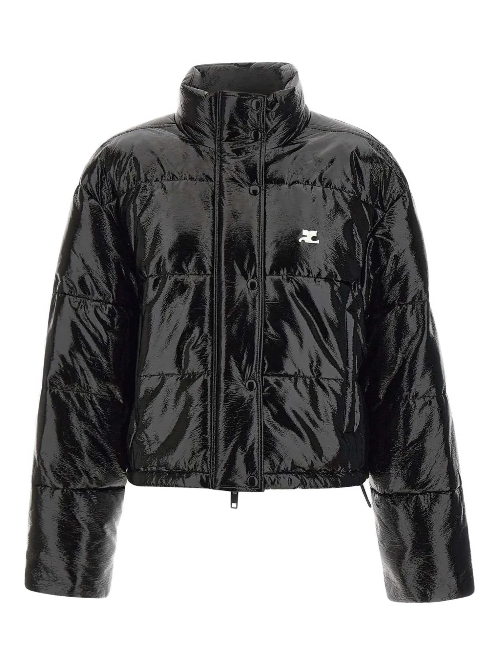 

Стеганый пуховик с воротником-стойкой Courrèges, черный