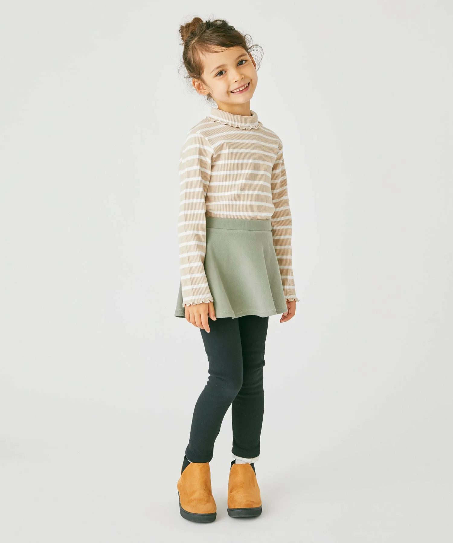 Водолазка в рубчик Ever Closet, Beige stripes — фото 2