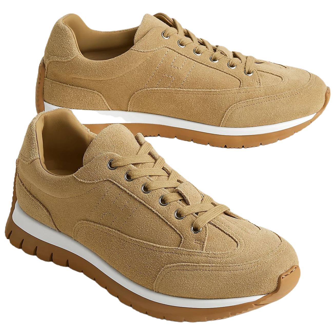 HERMES Кроссовки Libera Low top Casual мужские бежевые — фото 4