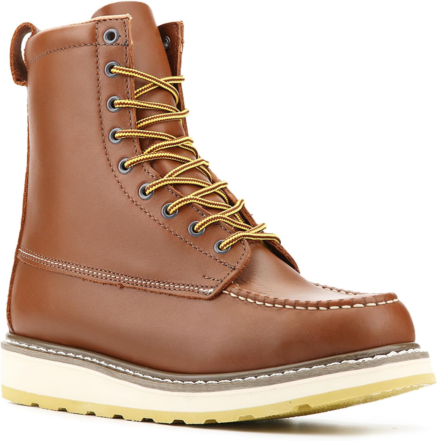 

Defencas Men's SureTrack 6 и 8'' кожаные ботинки с мягким носом для мужчин, конструкция Welt, устойчивые к маслу и скольжению, клиновидная подошва, мужские ботинки Moc Toe, EH, 84994 и 86994, бежевый