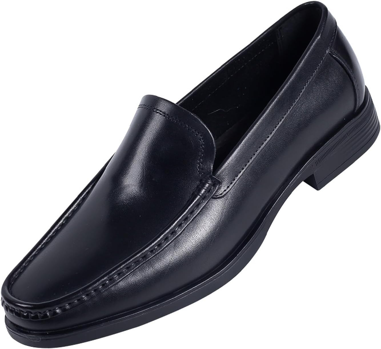 

Мужские кожаные пенни-лоферы Santimon - удобная обувь без шнурков, дышащие мокасины на лето, комфортные лодочные туфли с амортизированной подошвой, черный