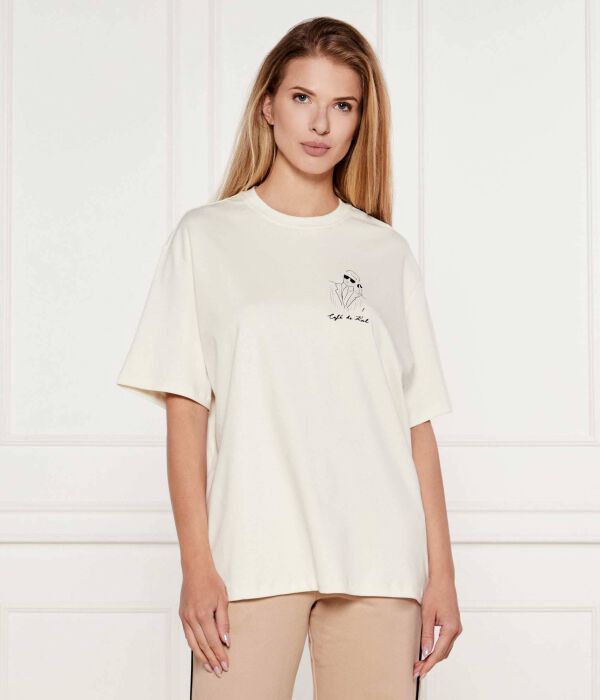 

Футболка Карла Лагерфельда x Хорхе Парра Oversize fit Karl Lagerfeld, бежевый