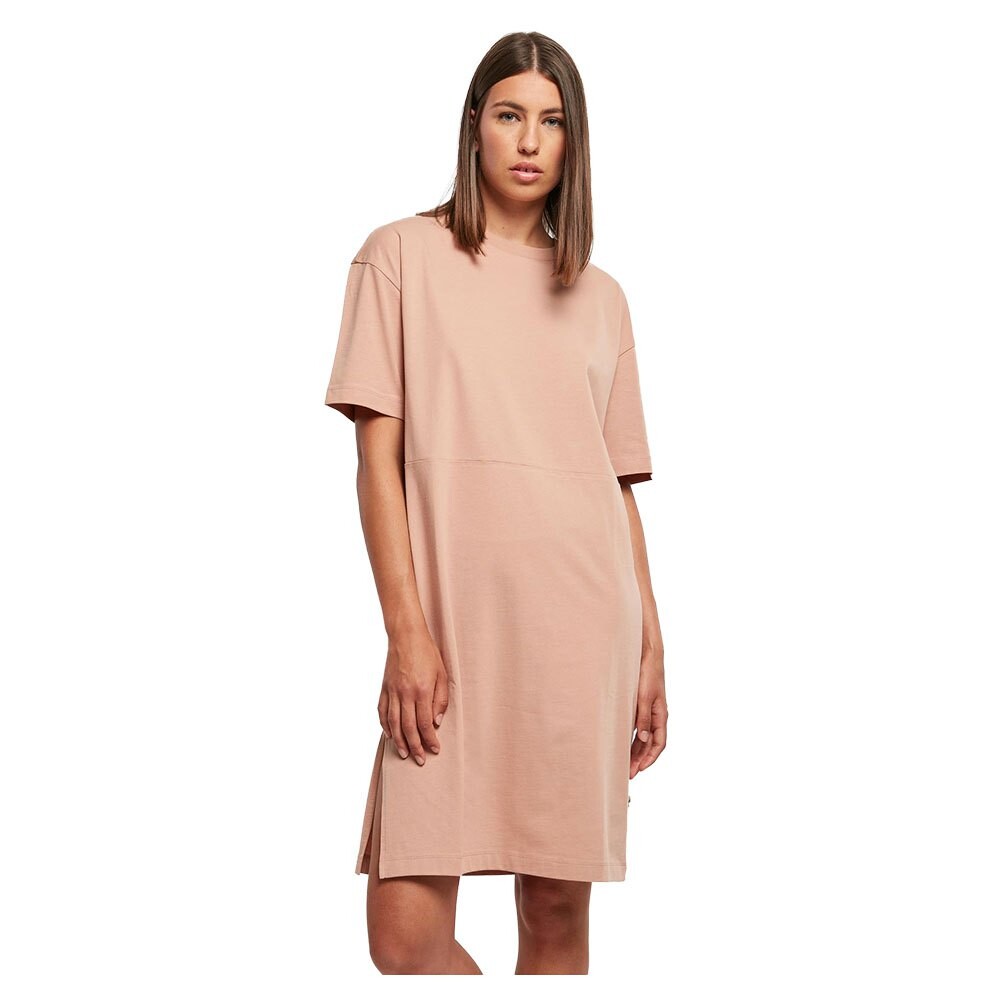 

Короткое платье Urban Classics Organic Oversized Slit Short Sleeve, бежевый