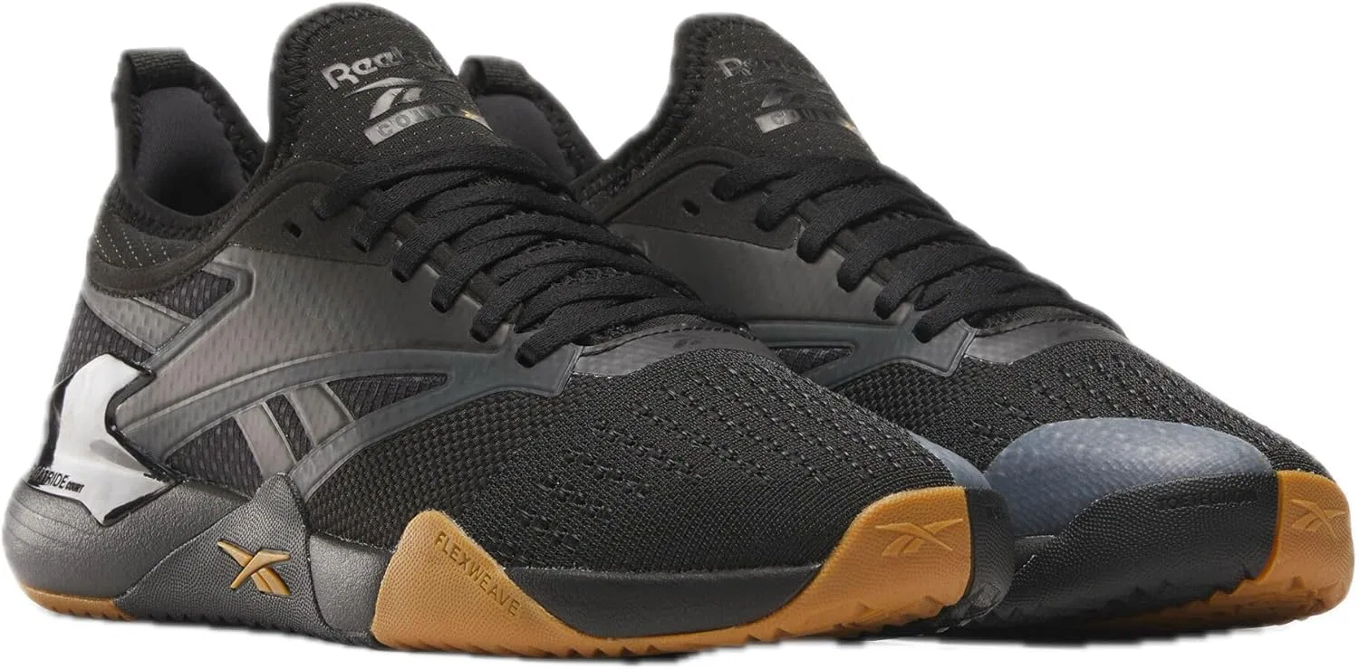 Кроссовки для корта Reebok Nano Court, Black/Grey 6/Heritage Gold — фото 2